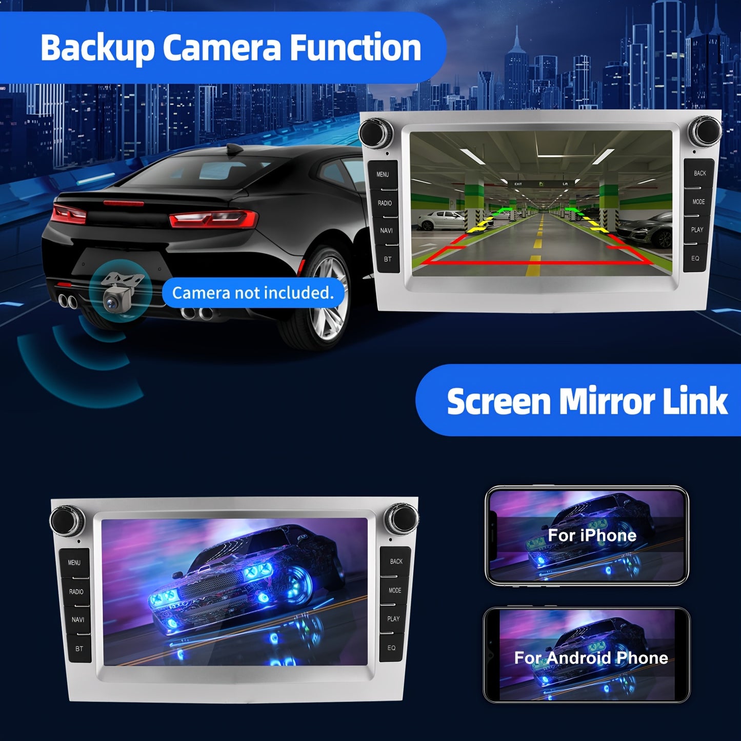 Android Autoradio – Auto Radio – Multimedia Speler – Navigatiesysteem – 2 DIN Headunit – 7 Inch IPS Touchscreen – Android 14 met 4GB RAM & Draadloze CarPlay