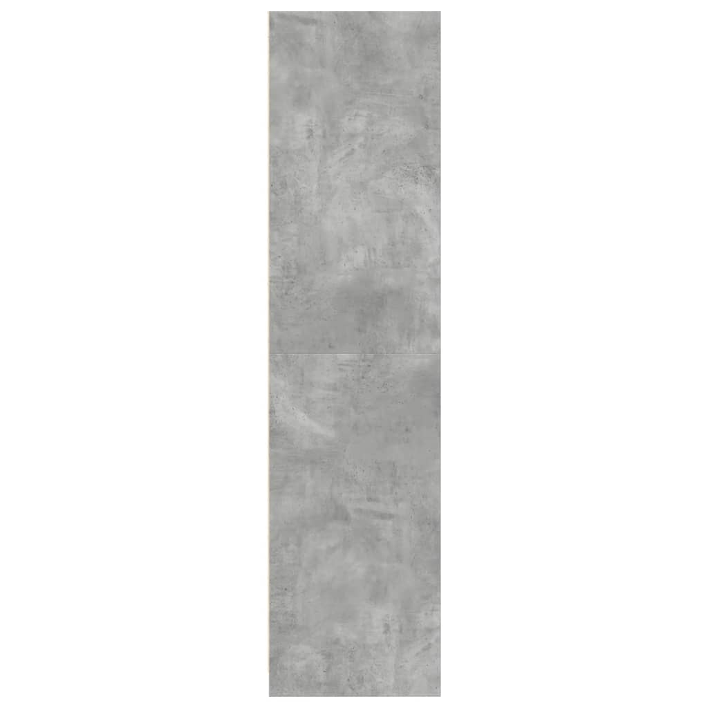 Kledingkast – Garderobekast – Kleerkast – Opbergkast – Dichte Kast – Betonlook – Compact 50x50x200 cm – Hoogwaardig Verwerkt Hout