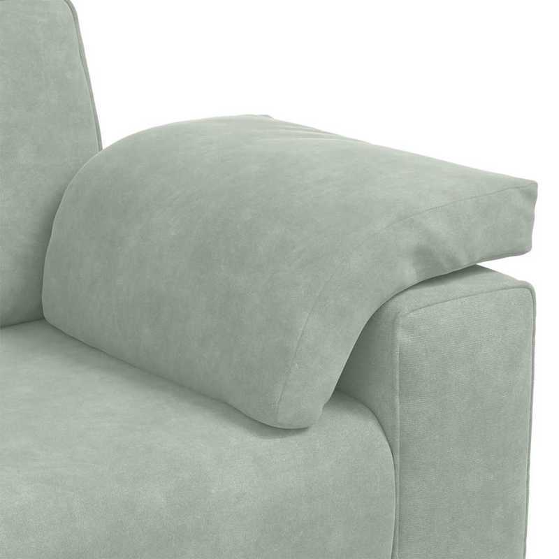 Slaapbank – Zitbank – Bankstel – Bedbank – Fauteuil – 3-zits met 2 stoelen – Lichtblauw wit – Hardhouten frame – Compact 178 cm hoog – Direct gebruiksklaar zonder montage