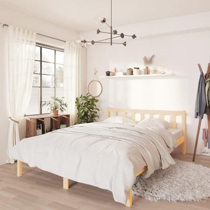 Bedframe – Bedbodem – Slaapbank – Ledikant – Bedombouw – Klein Tweepersoonsbed 120x190 cm – Stevige Constructie – Eenvoudige Montage – Classic Design – Bruin