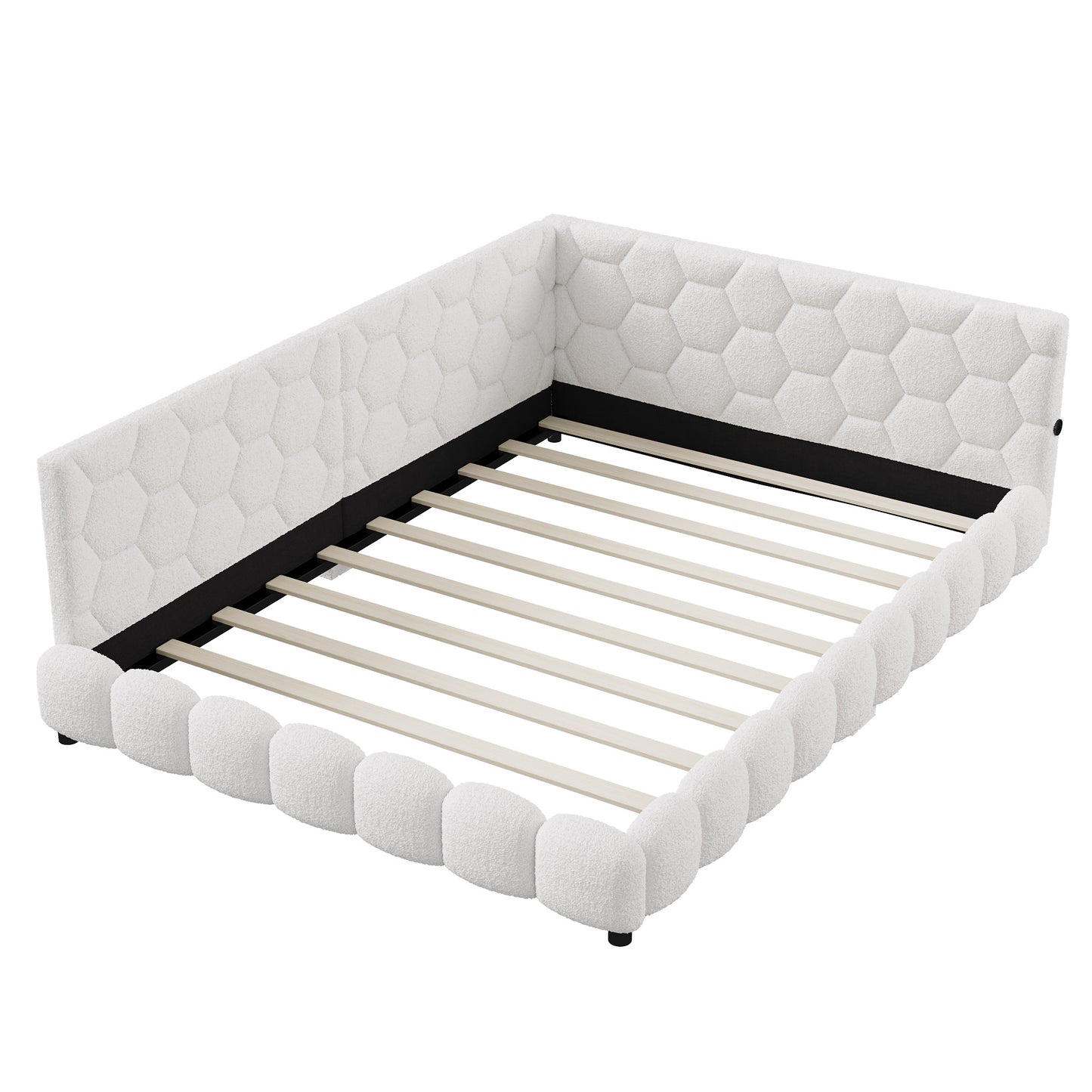 Woolen Sofa Bed – Dagbed – Slaapbank – Bedbank – Logeerbed – 140x200 cm – Wolstof Met Lattenbodem – Wit