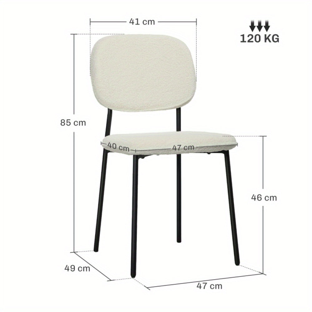 Eetkamerstoelen – Stoelen – Kuipstoelen – Keukenstoelen – Woonkamerstoelen – Set van 4 – Fluwelen Bekleding – Met Stalen Poten – Wit