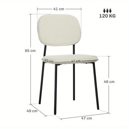 Eetkamerstoelen – Stoelen – Kuipstoelen – Keukenstoelen – Woonkamerstoelen – Set van 4 – Fluwelen Bekleding – Met Stalen Poten – Wit
