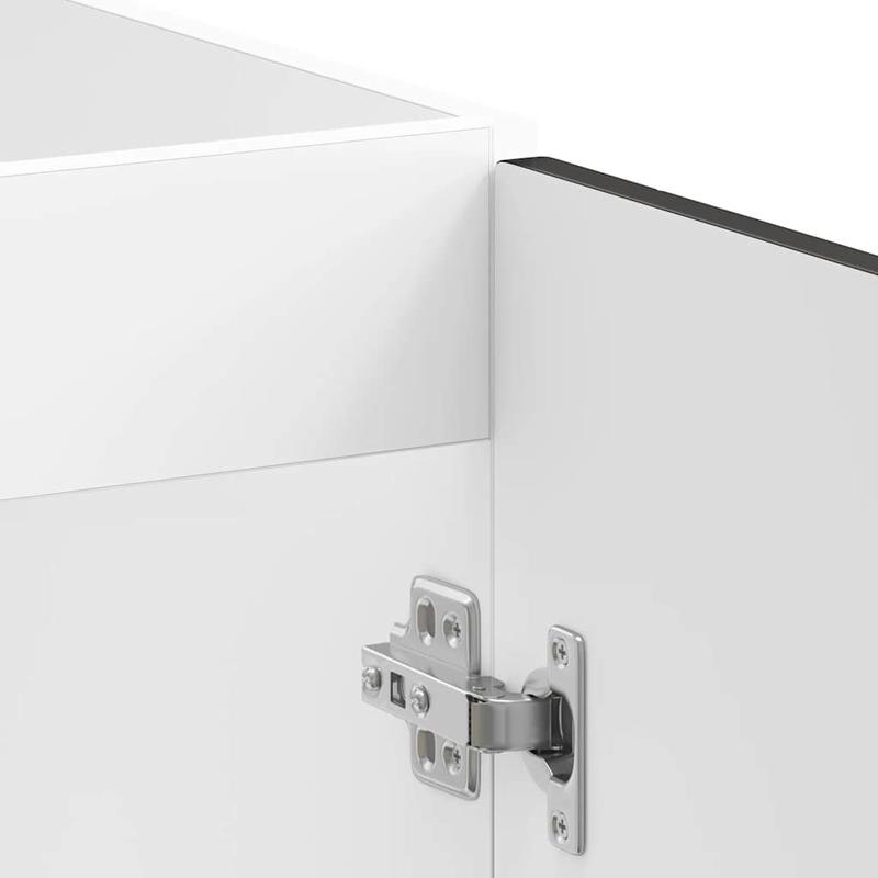 Keukenkast – Keukenopslag – Kasten – Keukenkastje – Keukenkast Met Deuren – Zwart-Wit Design – Hardhouten Constructie – Compact 80x46x81,5 cm