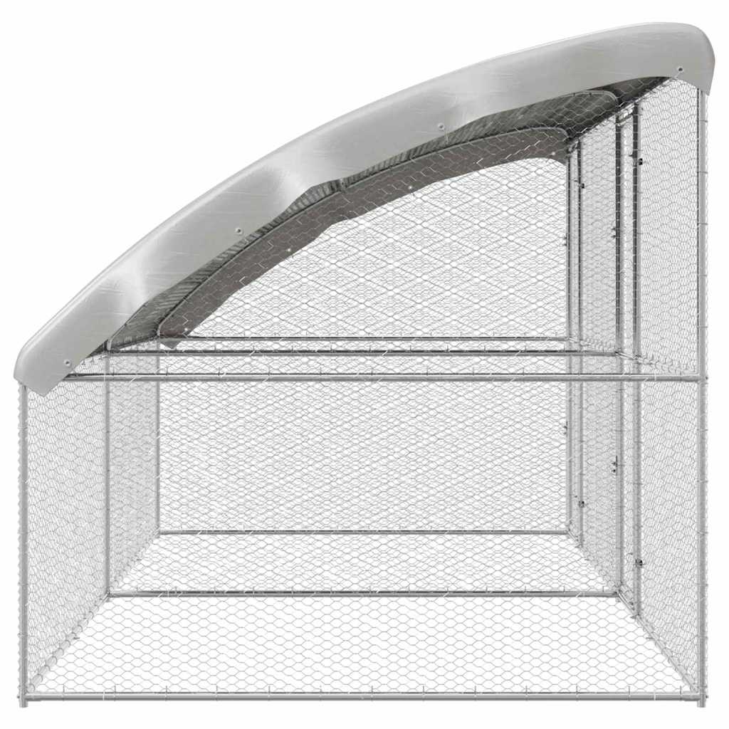 Kippenren – Kippenhok – Buitenren – Pluimveestal – Dierenverblijf – Gegalvaniseerd Staal – Weerbestendig – 400x200x198,5 cm
