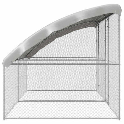 Kippenren – Kippenhok – Buitenren – Pluimveestal – Dierenverblijf – Gegalvaniseerd Staal – Weerbestendig – 400x200x198,5 cm