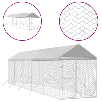 Buitenren Hondenren Dierenren Hondenhok Kippenren – 2x10x2,5 Meter – Gegalvaniseerd Staal & Waterdicht Dak
