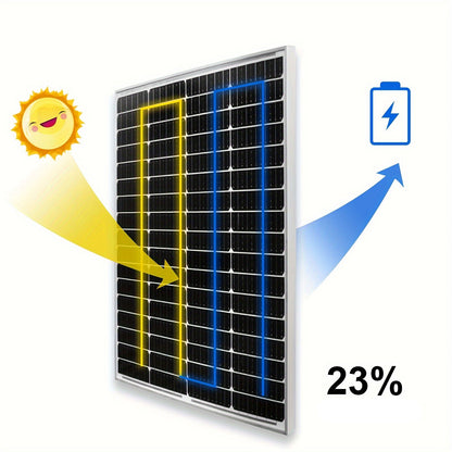 Monokristallijn Zonnepaneel – Zonnecel Paneel – 120W - Off-Grid Paneel – Camping Zonnepaneel – Hoog Rendement – Aluminium Frame – 12 Volt Veilig