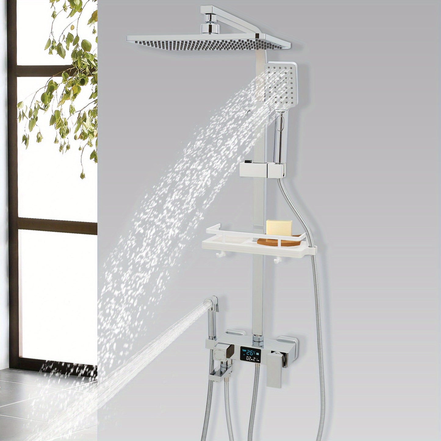 Doucheset – Badkraan – Handdouche – Mengkraan – Wandmontage – Modern Design – Duurzaam Metaal
