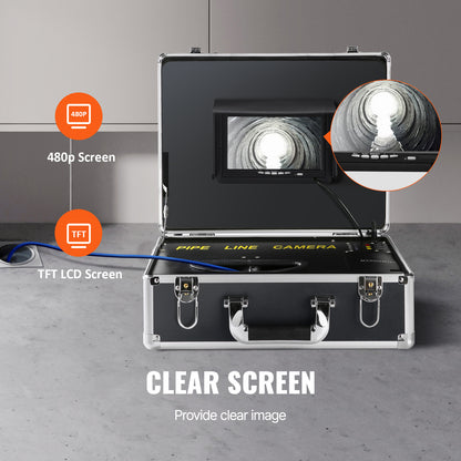 Rioleringscamera – Pijpinspectiecamera – Inspectiecamera – Rioolcamera – Endoscoop – 7 Inch LCD Scherm – 30 Meter Semi-Starre Kabel