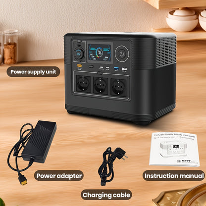 Draagbare Powerstation – Powerbank – Mobiele Accu – Noodstroom – Outdoor Generator – 1008Wh Batterij – 1200W Continue Output