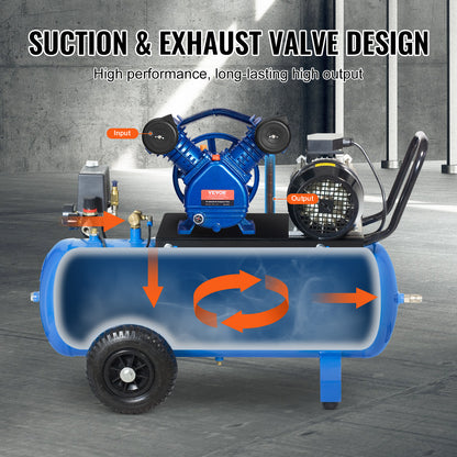 Compressorkop – Luchtcompressor Pompkop – Pompkop – Air Compressor Head – Tweecilinder Compressor – 3PK Vermogen – 6,25 CFM Luchtvolume bij 90 PSI