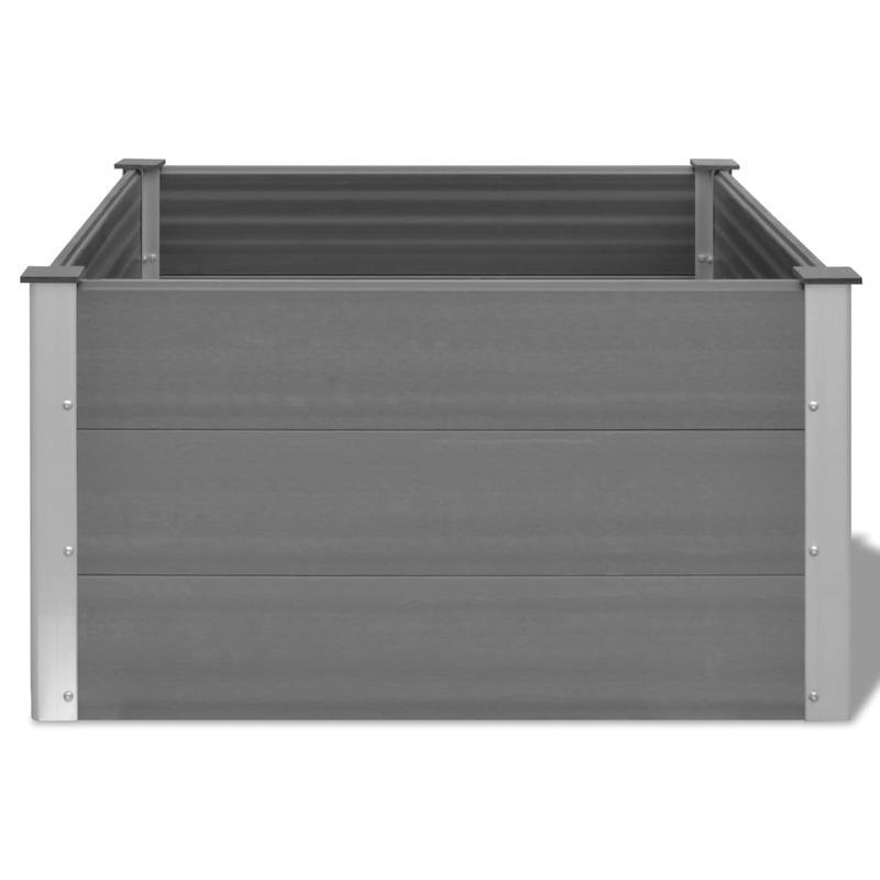 Easy to assemble WPC raised garden bed 100x100x54cm Grey modern and simple backyard high-quality flower box kit