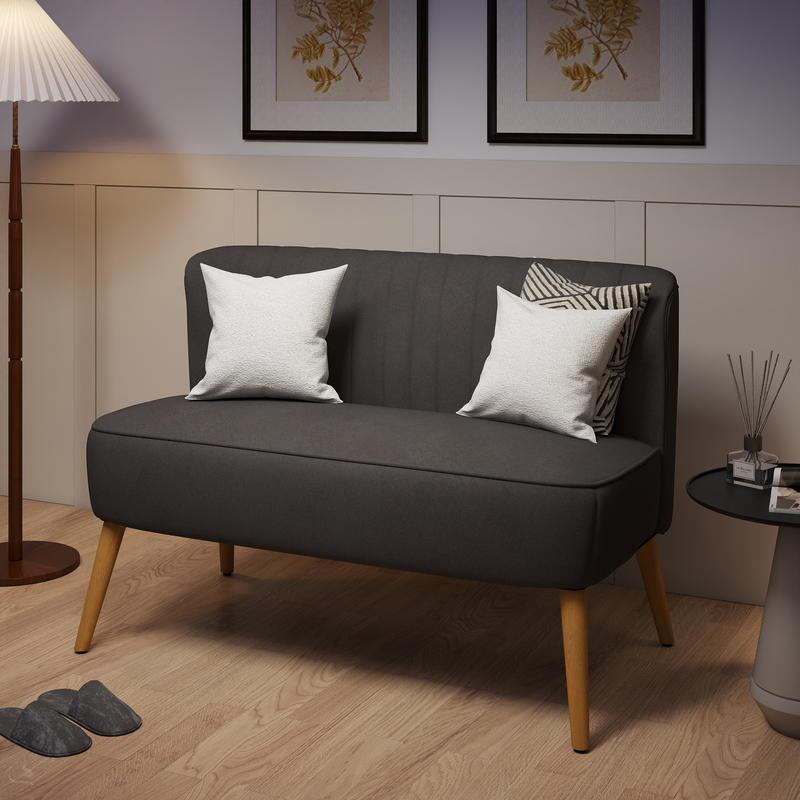 Bankbed – Slaapbank – Bedbank – Sofa Bed – Logeerbed – Memory Foam Kussens – Hardhouten Frame – Donkergrijs – Ruimtebesparend – Duurzame Stof