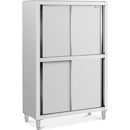 Keukenkast – Opbergkast – Buffetkast – Werkplaatskast – Staalkast – Roestvrij Staal – 120 kg Draagvermogen – 120x50x180 cm