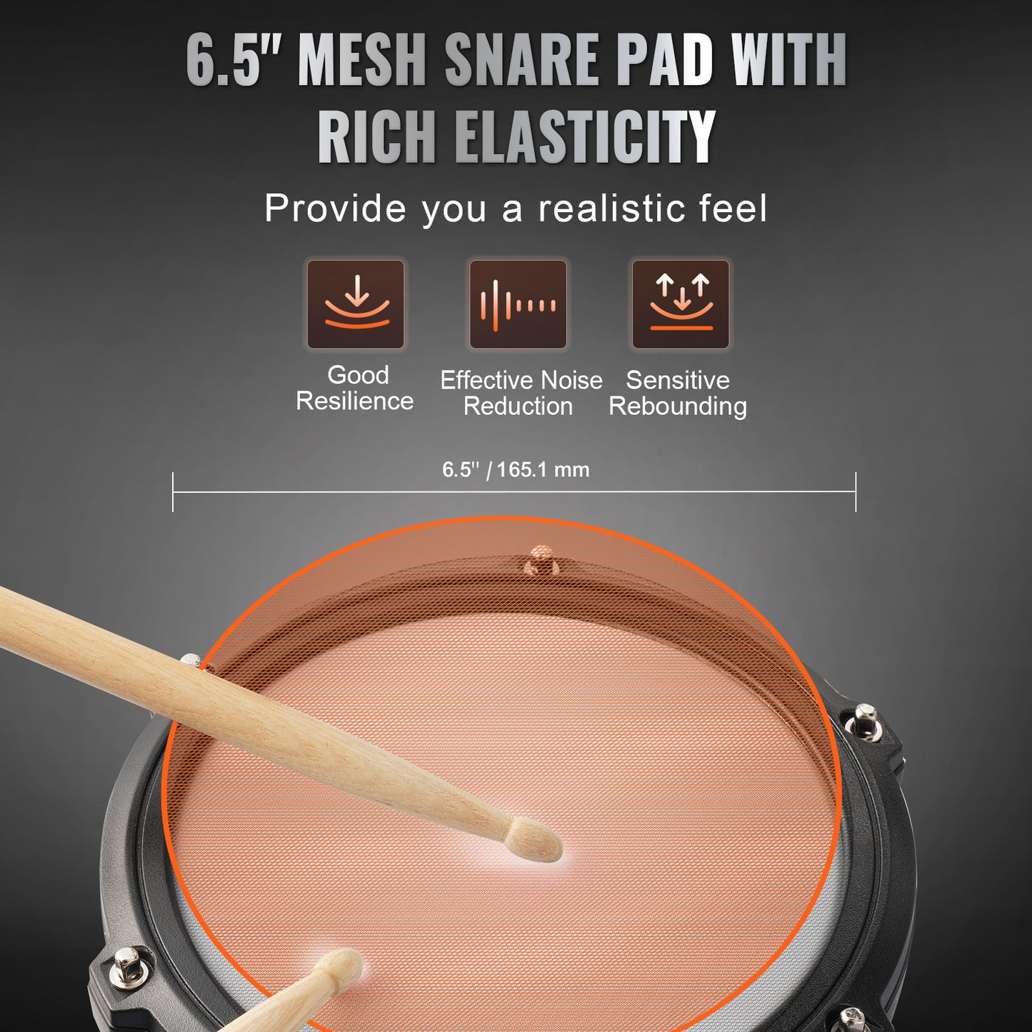 Elektronische Drumstel – Elektrische Drums – E-Drumkit – Digitale Drumset – Draagbare Drumset – 150 Geluiden – Stil Mesh Snare & Siliconen Toms