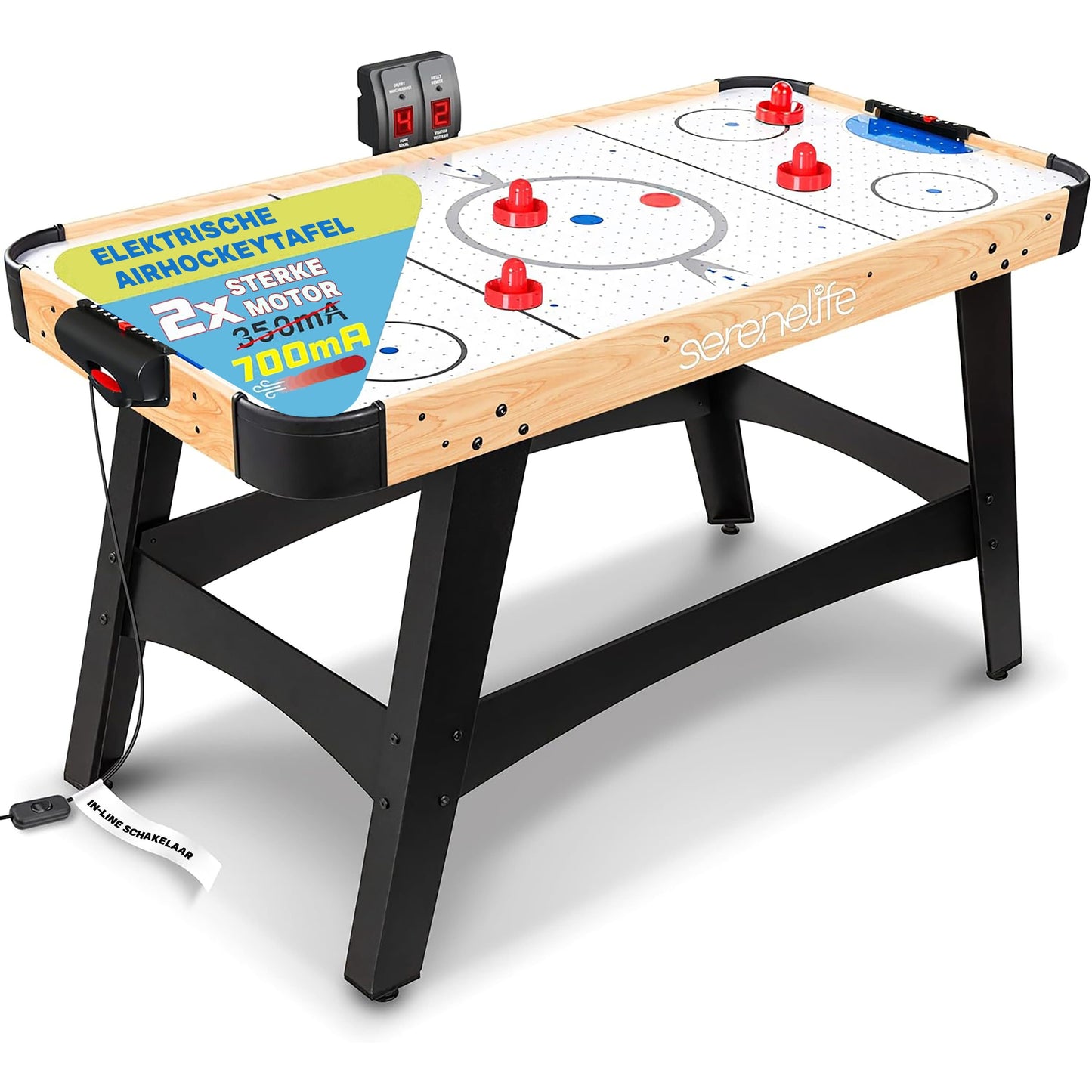Airhockeytafel – Hockeytafel – Speltafel – Arcade Tafel – Tafelspel – Krachtige Motor – Digitaal LED-Scorebord