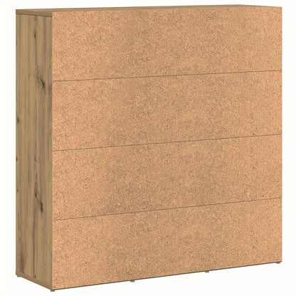 Boekenkast – Opbergkast – Vitrinekast – Wandkast – Kast met Deuren – Modern Design – Licht Eiken Fineer – 90x28x90 cm – 9 Vakjes – Vrijstaand – Stabiel & Duurzaam