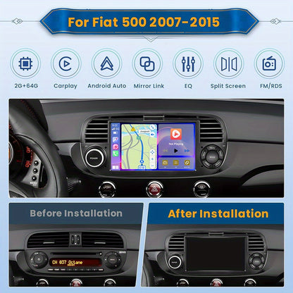 Android 15 Autoradio – 2 DIN Multimedia Systeem – Touchscreen Radio – CarPlay Systeem – GPS Navigatie – 7 Inch HD Scherm – Wireless CarPlay & Android Auto – AHD Achteruitrijcamera en Microfoon – Wit