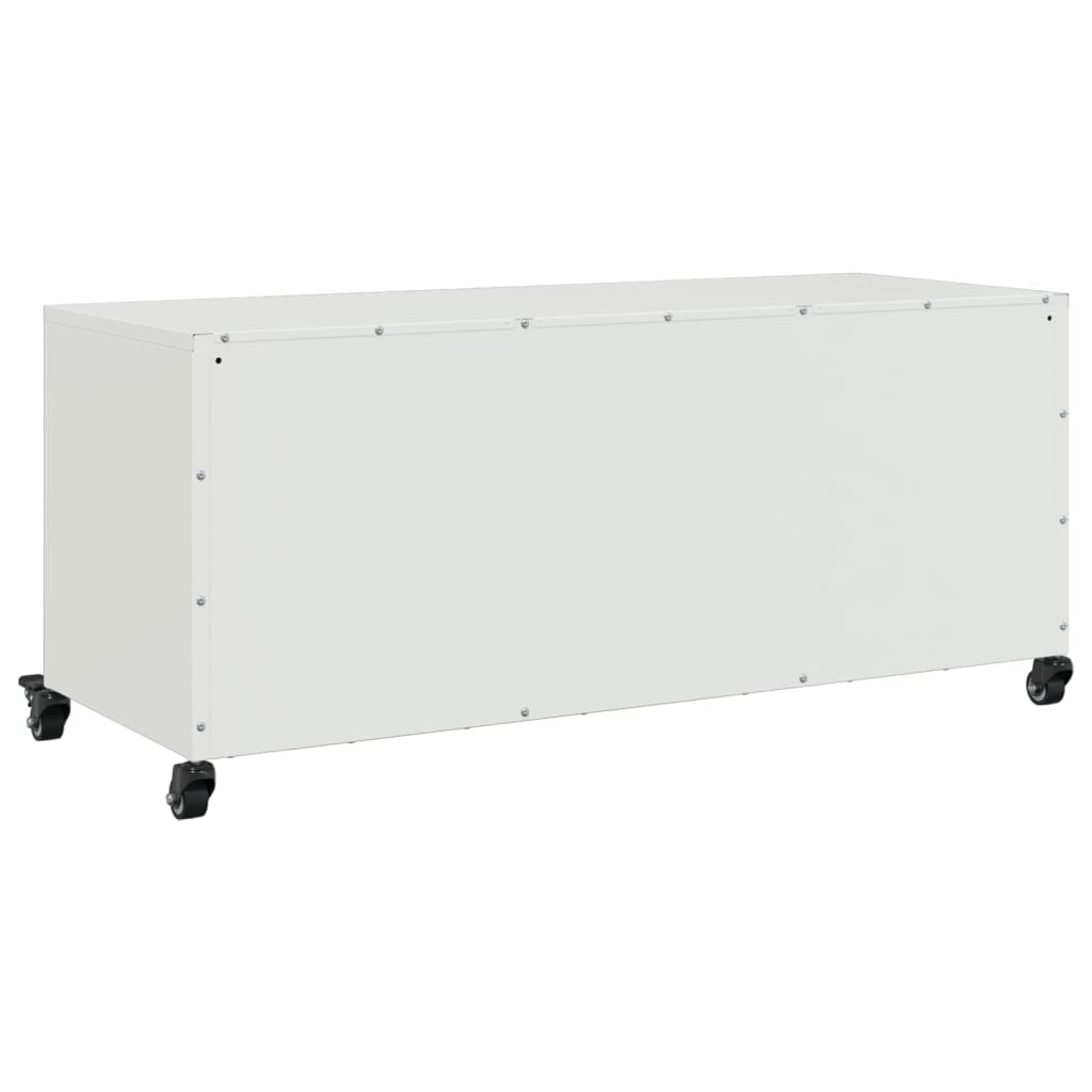 Tv Meubel – Tv Kast – Tv Meubels – Media Kast – Dressoir – Wit – Koudgewalst Staal – 100,5x39x43,5 cm