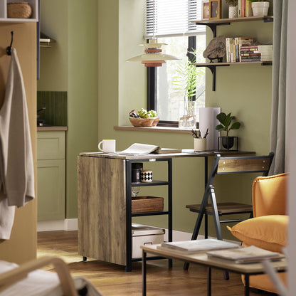 Uitschuifbare Tafel – Opklapbare Eettafel – Uitklapbare Tafel – Opbergtafel – Compacte Keukentafel – 180x60 cm – MDF Hout