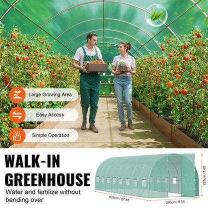 Tunnelkas Walk-in Kas – Serre – Kweektunnel – Groentetent – 8,5x3x2,3 Meter – Gegalvaniseerd Stalen Frame – 140g/m² Waterdichte PE Kasfolie