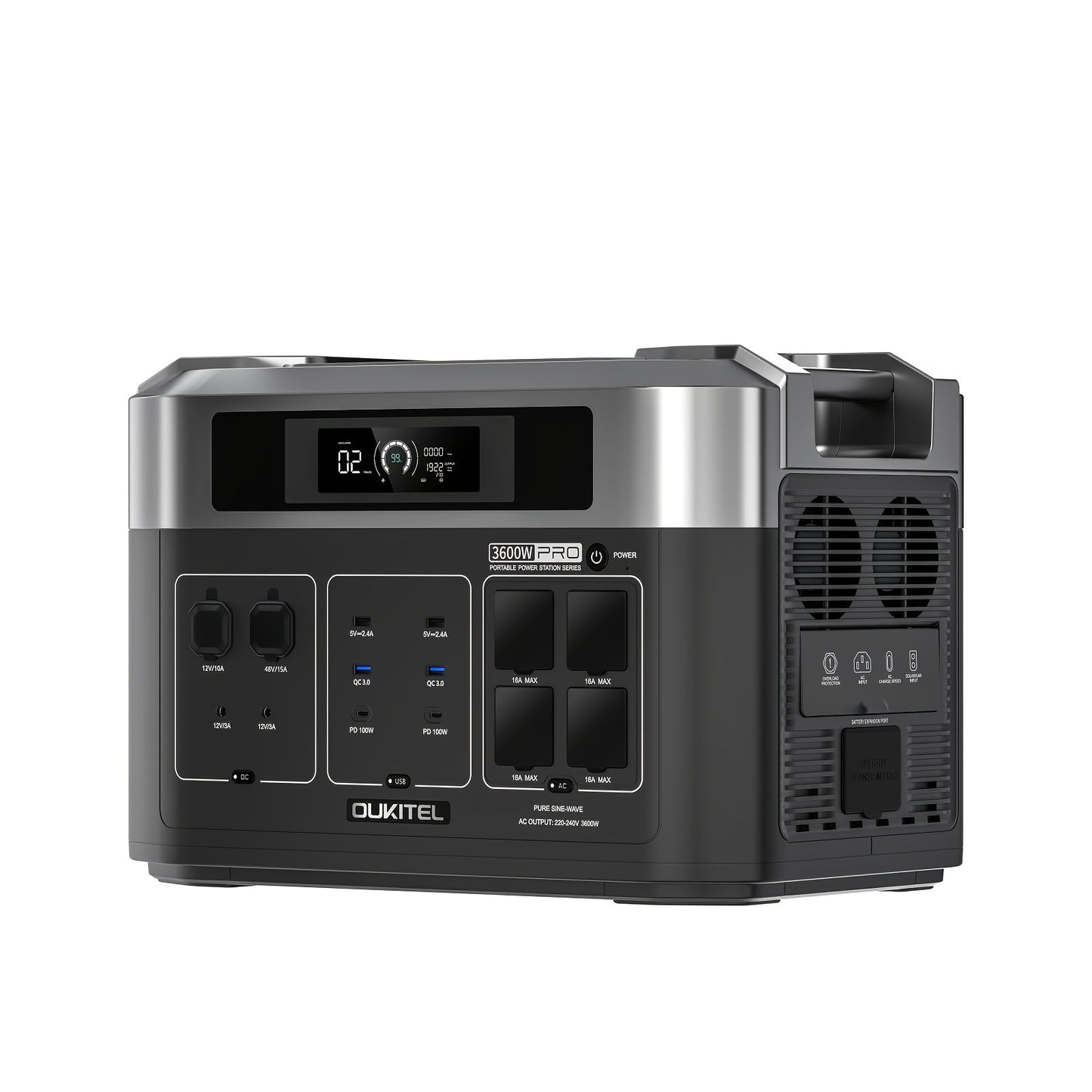 Power Station – Draagbare Accu – Noodstroomvoorziening – Energieopslag – Laadstation – 2048Wh LiFePO4 Batterij – 3600W Vermogen