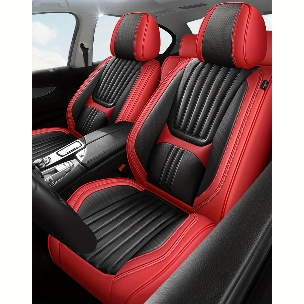 Autostoelhoes – Stoelhoes Auto – Autostoelbeschermer – Stoelhoezen Universeel – Leren Autostoelhoes – 5 Zitplaatsen Set – Premium Nappa Leder – Ademend en Duurzaam