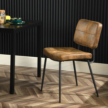 Eetkamerstoelen – Stoelen – Armloze Stoelen – Kuipstoelen – Bistrostoelen – Bruin – Retro Scandinavisch Design – Ergonomisch Zitcomfort – Metalen Poten