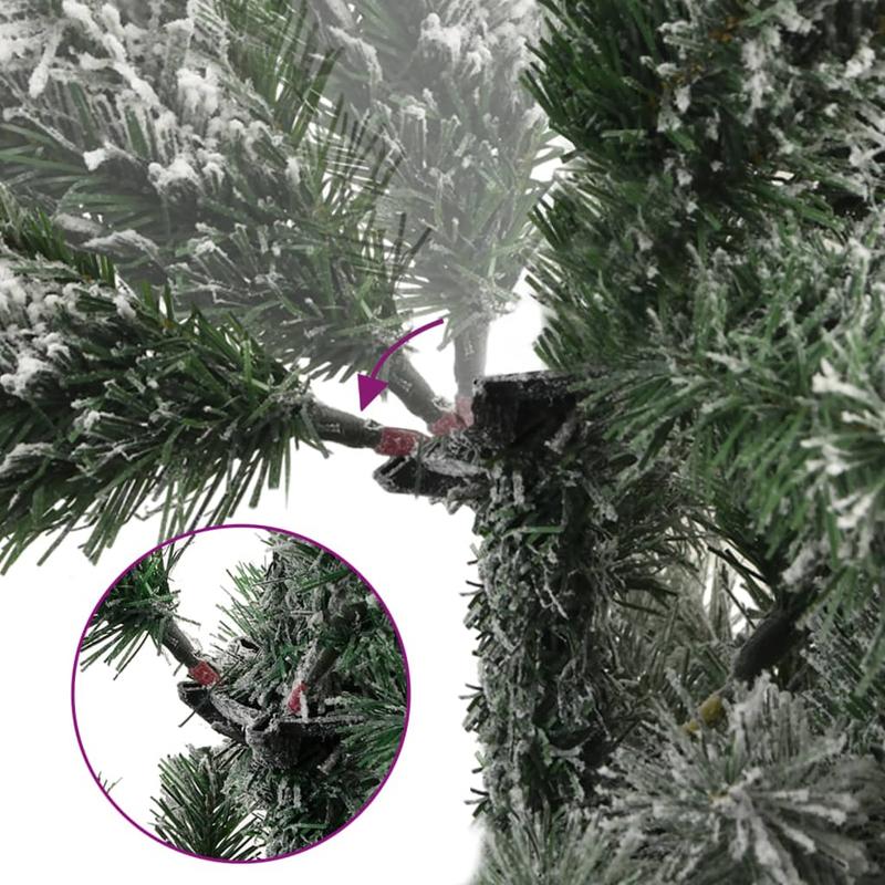 Kunstkerstboom – Nepkerstboom – Kerstboom – Kunstboom – Kerstversiering – 210 cm Extra Hoog – Beschikt Over 694 Takken Met Gesneeuwd Design
