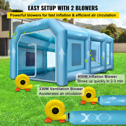 Opblaasbare Spuitcabine – Mobiele Verfcabine – Schildertent – Spuitcabine Auto – Verfspuit Tent – Groot Werkruimte 6x3,5x2,5m – Stevig 210D Oxford Stof Met Ventilatiesysteem