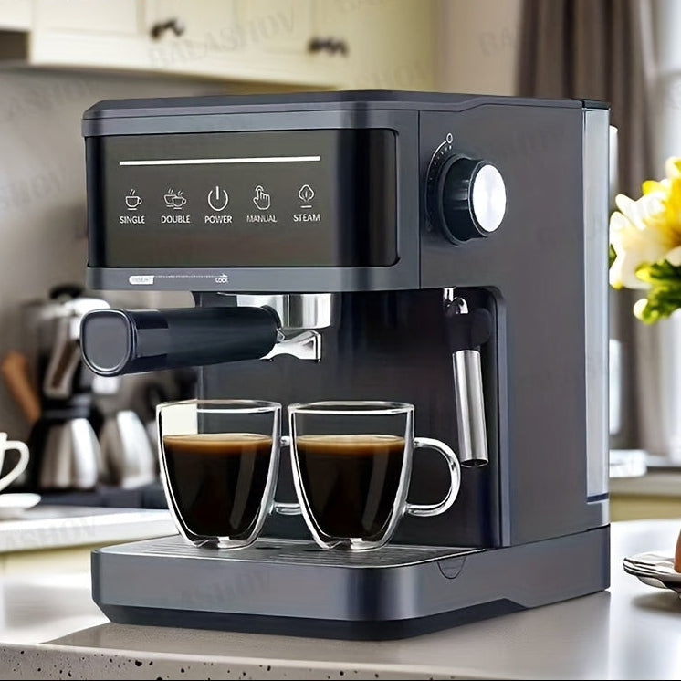 Espressomachine – Koffiemachine – Espressozetapparaat – Cappuccinomachine – Latte Maker – Semi-automatisch – 20 Bar Pomp – Ingebouwde Melkopschuimer Met Stoompijpje – Wit – Metaal Mat
