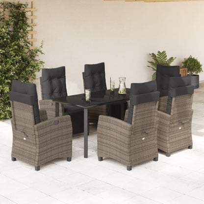 Tuinset – Tuinmeubelset – Lounge Set – Terrasmeubelen – Buitenmeubels – Verstelbare Rug- En Voetensteun – Weerbestendig PE-Rattan Met Geharde Glasplaat
