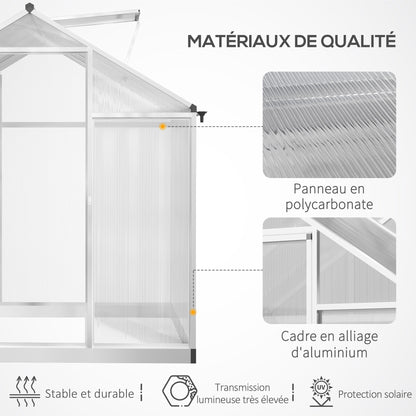 Tuinhuisje – Tuinkas – Tuinberging – Plantenkas – Aluminium Tuinhuis – 4,6 m² – UV-bestendig Polycarbonaat