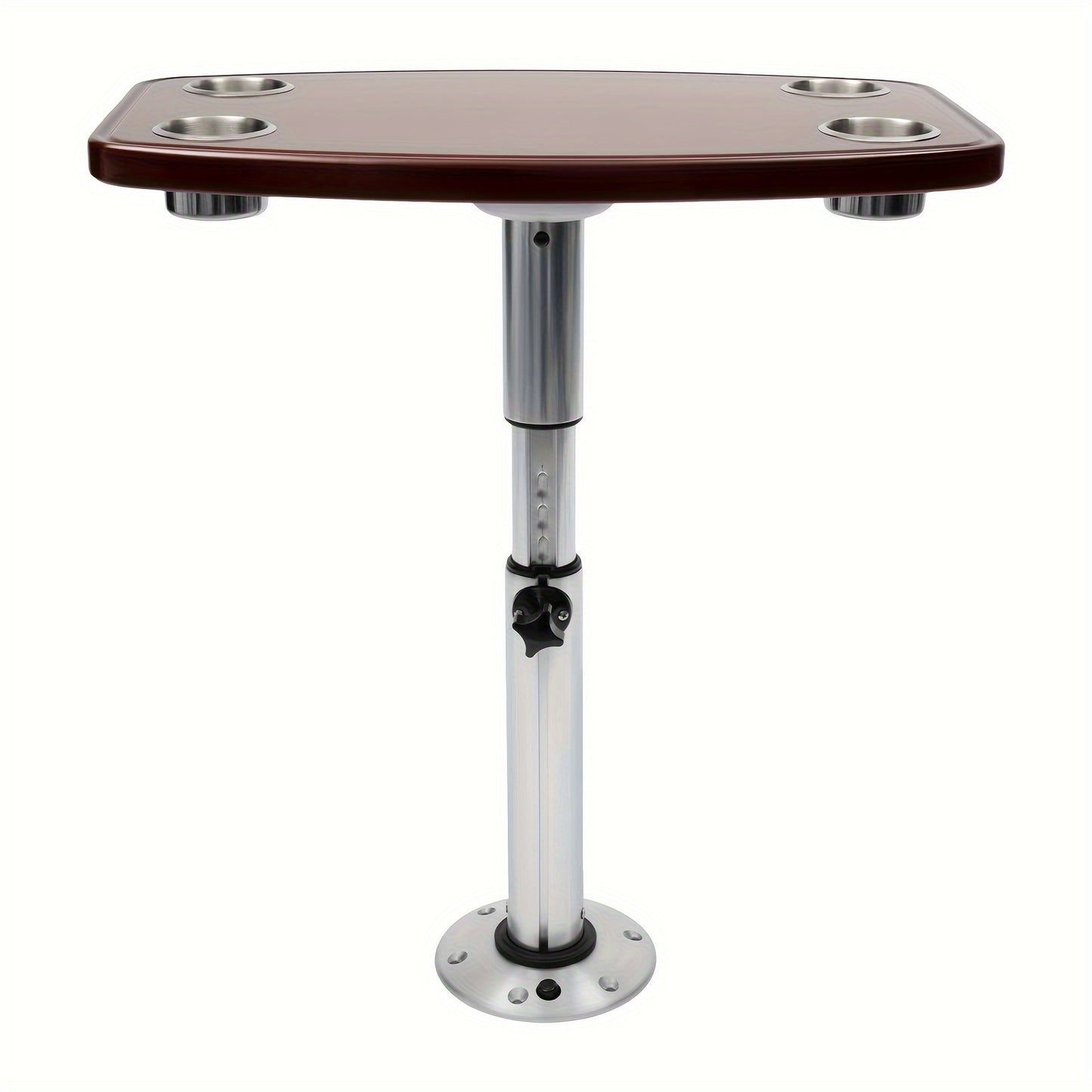 for Caravan RV Marine Boat Table W/ 4 Cup Holders & Base 55.88cm-71.12cm Rectangle USA