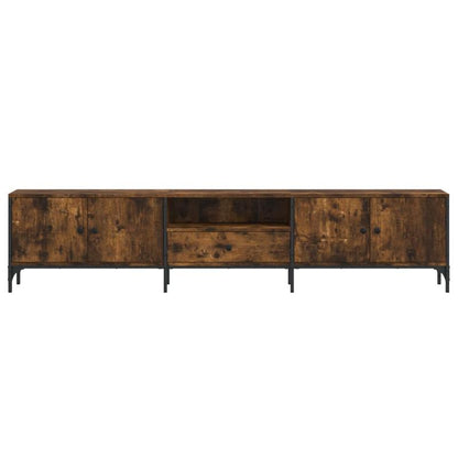 Tv-meubel – Tv-kast – Tv-dressoir – Media-meubel – Opbergkast – Rook eikenhout kleur – 200 x 25 x 44 cm – Extra opberglade