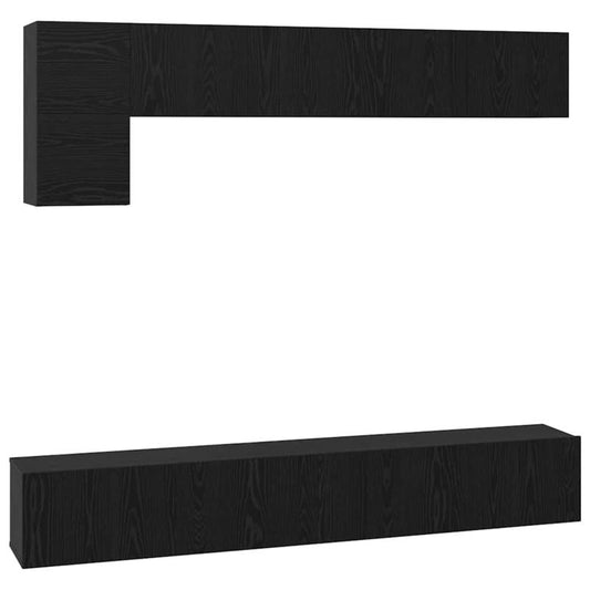 Tv-kast – TV-meubel – Entertainmentmeubel – Wandmeubel – Mediameubel – Zwart Eiken – Wandmontage – Ruimtebesparend – 100x30x30 cm