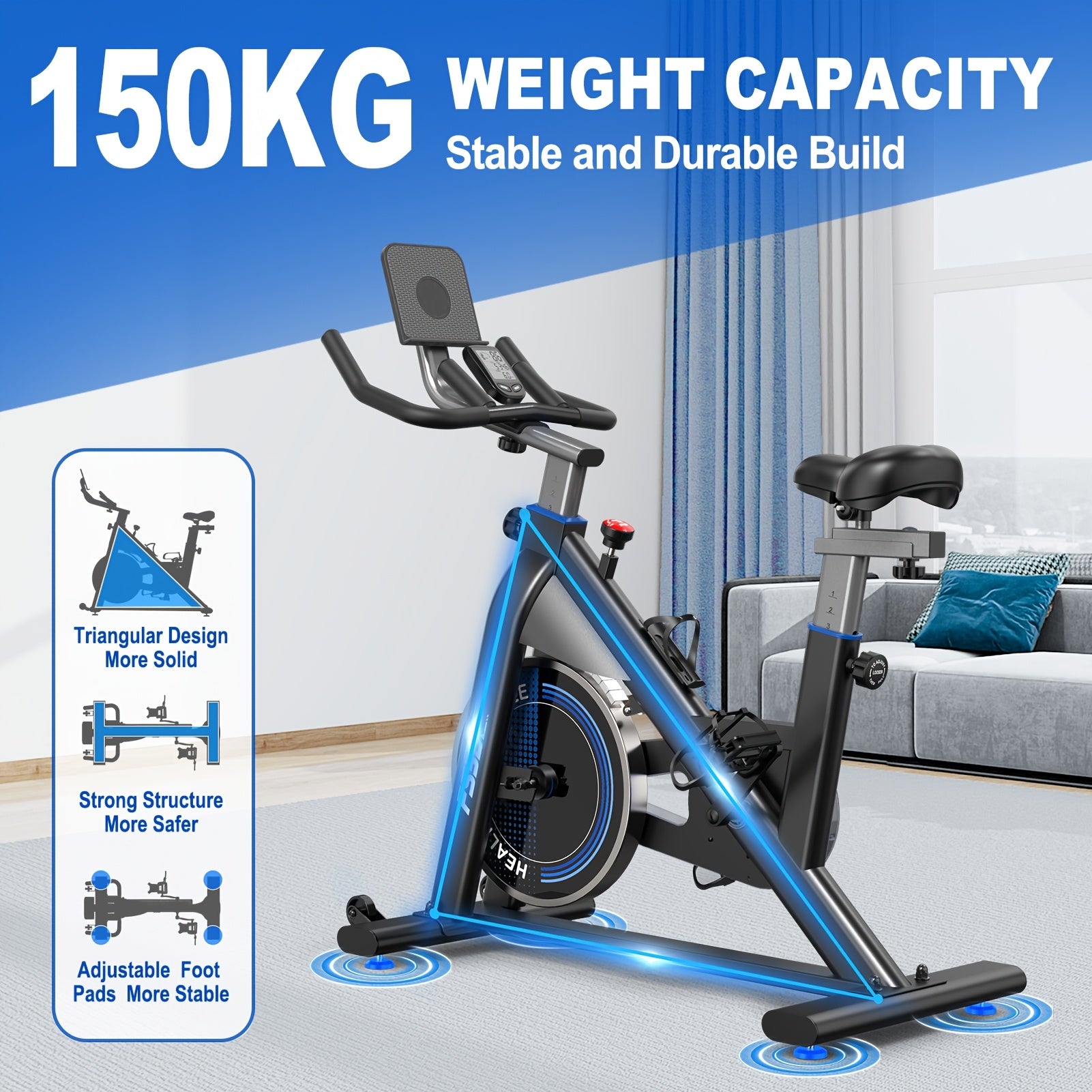 Indoor Cycling Bike – Hometrainer – Fitnessfiets – Stationaire Fiets – Binnenfiets – Stalen Frame – Magnetische Weerstand - Zwart - QUORE