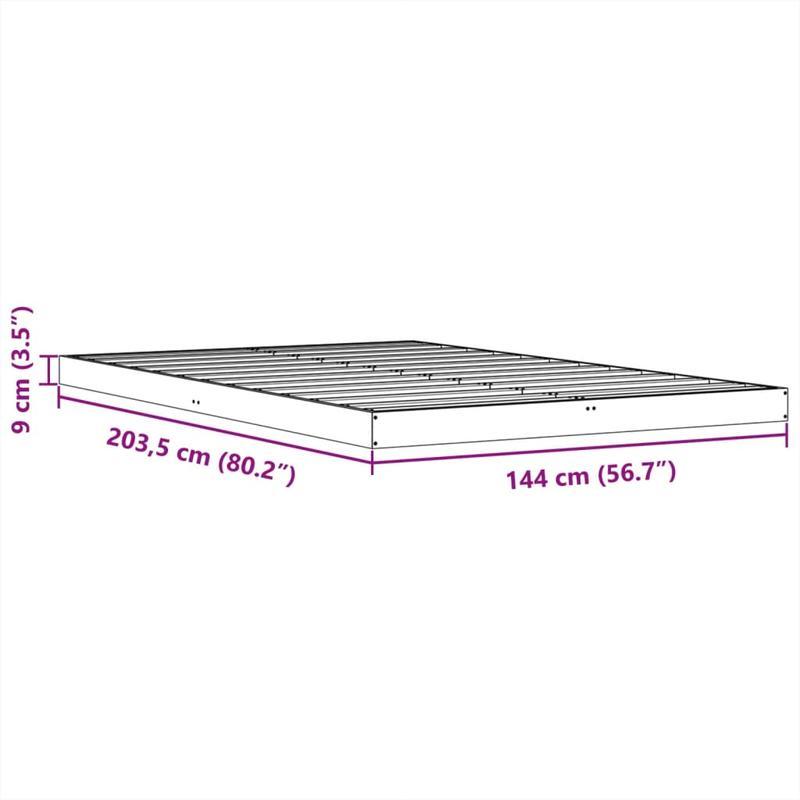 Bed frame Marrone Cera 140x200cm in Wood Solid of pine Removable and durable