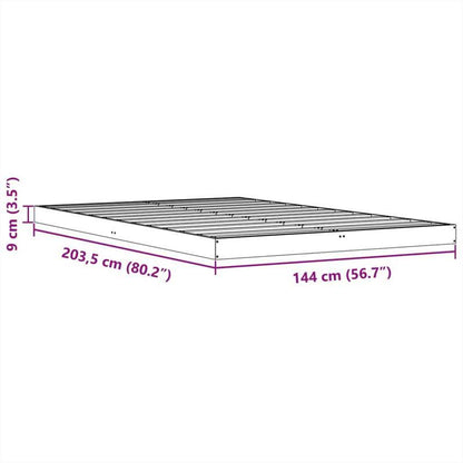 Bed frame Marrone Cera 140x200cm in Wood Solid of pine Removable and durable