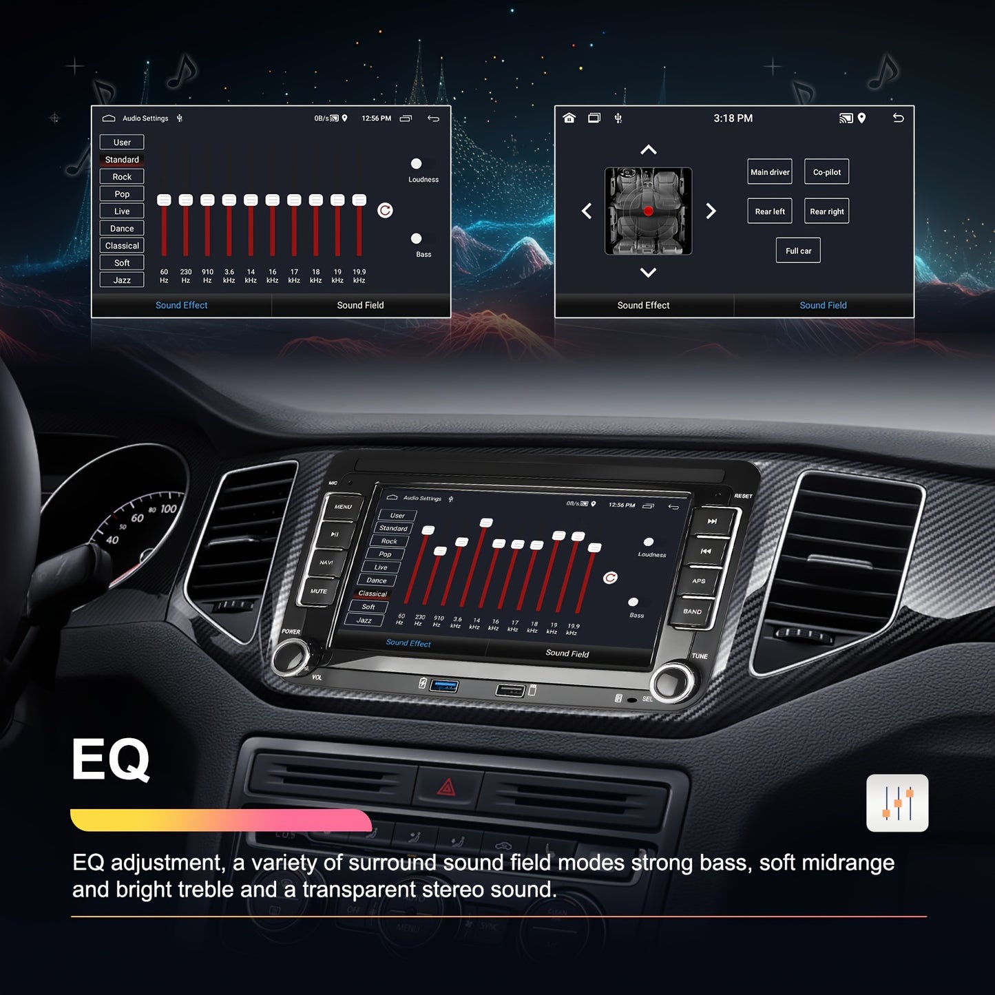 Android 13 Autoradio – Multimedia Systeem – Inbouw Radio – Auto Dashboard Speler – Car Navigation – 17,78 cm Touchscreen – Draadloze CarPlay & Android Auto