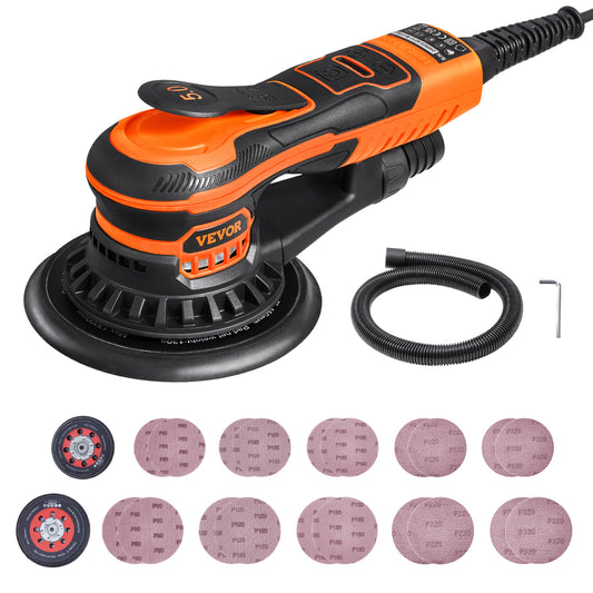 Excentrische Schuurmachine – Excenterschuurmachine – Orbitaalschuurmachine – Schuurapparaat – Schuurmachine – 5 & 6 Inch Schuuroppervlak – 350W Borstelloze Motor – Variabele Snelheidsregeling 4000-10.000 RPM