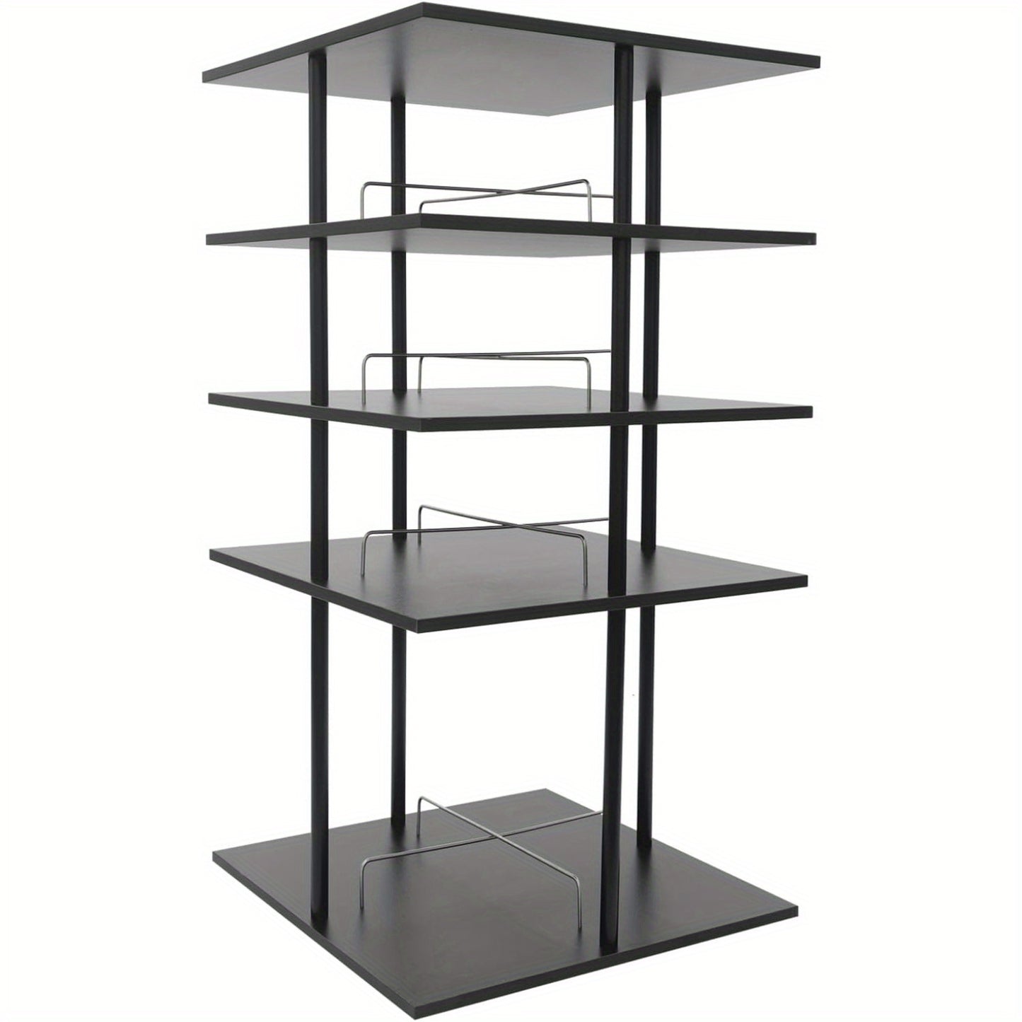 Draaibaar Schoenenrek – Schoenenkast Toren – Schoenendisplay – Schoenopberger – Schoenenrek 4-Lagen – 360° Draaibaar Design – Stevig Metaal Zwart