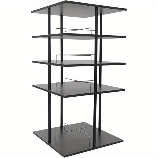 Draaibaar Schoenenrek – Schoenenkast Toren – Schoenendisplay – Schoenopberger – Schoenenrek 4-Lagen – 360° Draaibaar Design – Stevig Metaal Zwart