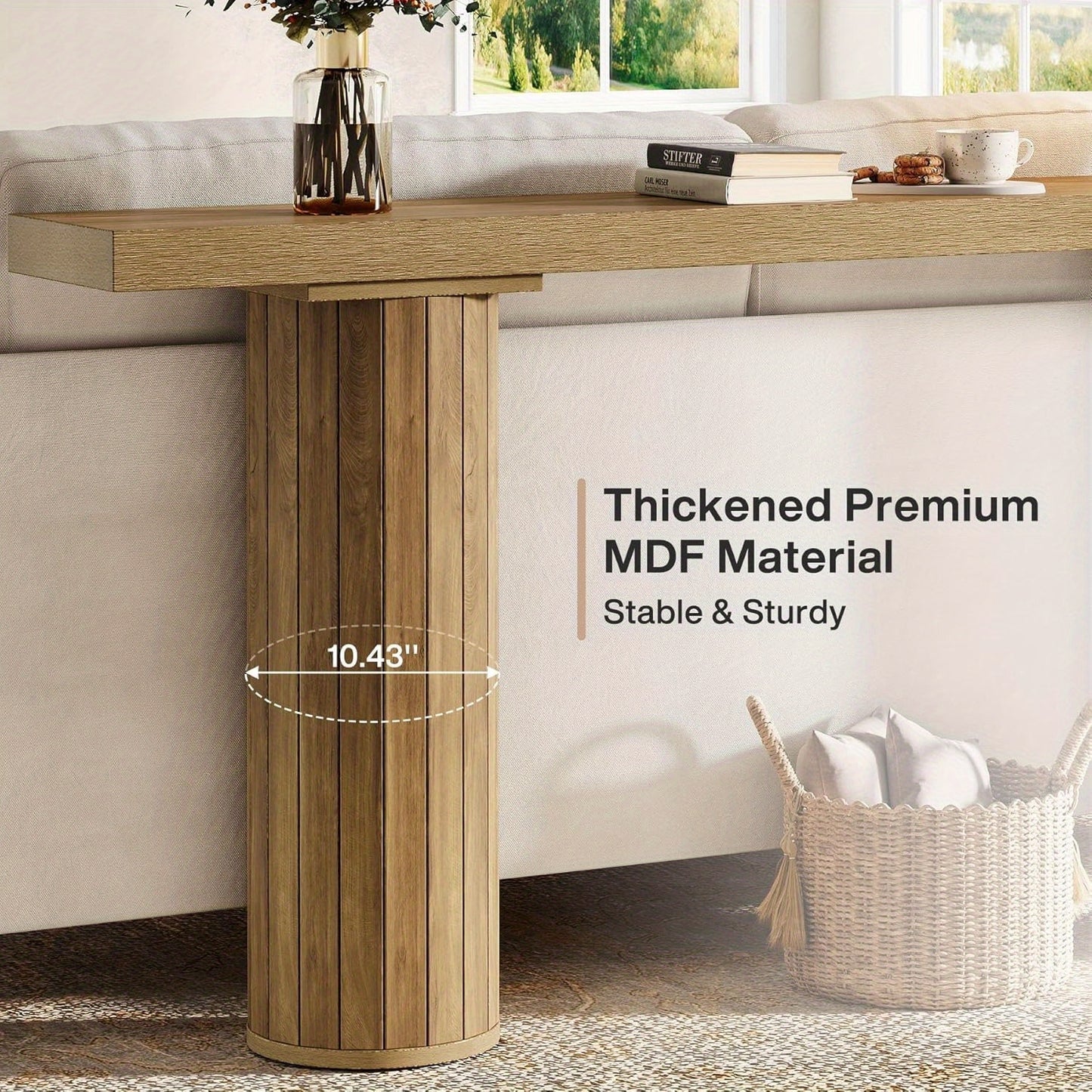 Console Tafel – Sofa Tafel – Haltafel – Smalle Tafel – Binnenkomsttafel – 160 cm Lang – Stevig Getinte Donkerbruine Afwerking