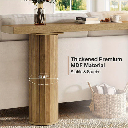 Console Tafel – Sofa Tafel – Haltafel – Smalle Tafel – Binnenkomsttafel – 160 cm Lang – Stevig Getinte Donkerbruine Afwerking