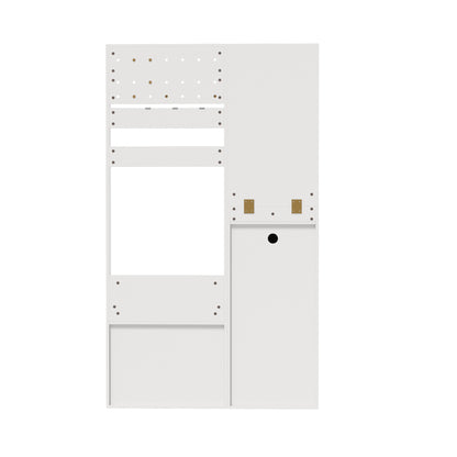 Kledingkast – Garderobekast – Opbergkast – Kleerkast – Garderobe – Compact Wit – Met Spiegeldeur – Met Verstelbare Planken en 2 Lades – Ruimtebesparend Met Stevig Metalen Frame