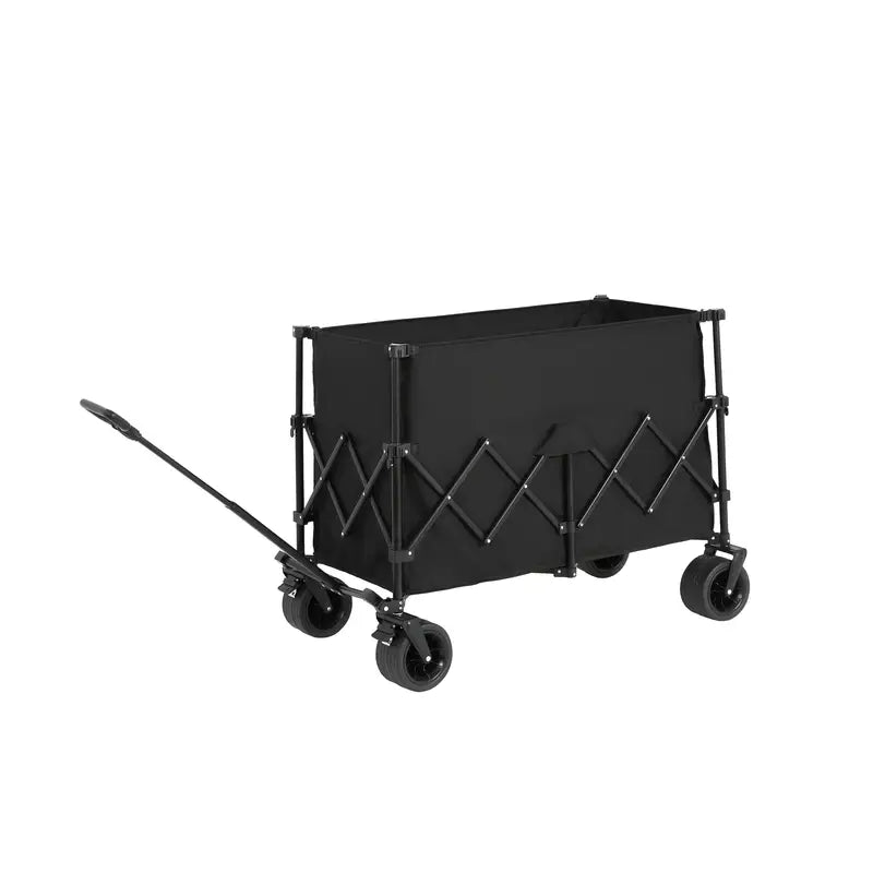 Vouwkar – Trolley – Opvouwbare Kar – Strandkar – Boodschappentrolley – Stevig Stalen Frame – Grote All-Terrain Wielen – Beige