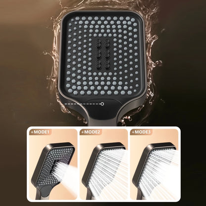 A Set of Brass Gun Gray Household Shower Head Kit. Intelligent Boosting System. Piano Button. LED Intelligent Thermostat. Four-Function Handheld Shower. Bathroom Shower Kit.