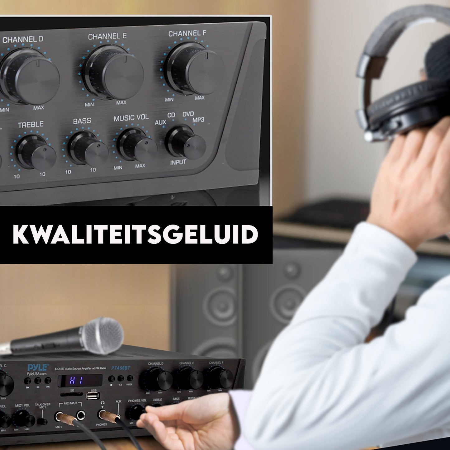 Audioversterker – Versterker – PA Versterker – Bluetooth Versterker – Stereo Versterker – 600 Watt Vermogen – Draadloze Bluetooth Connectie